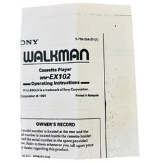 SONY Walkman WM-EX102 Cassette Player – New Belt – Reconditioned