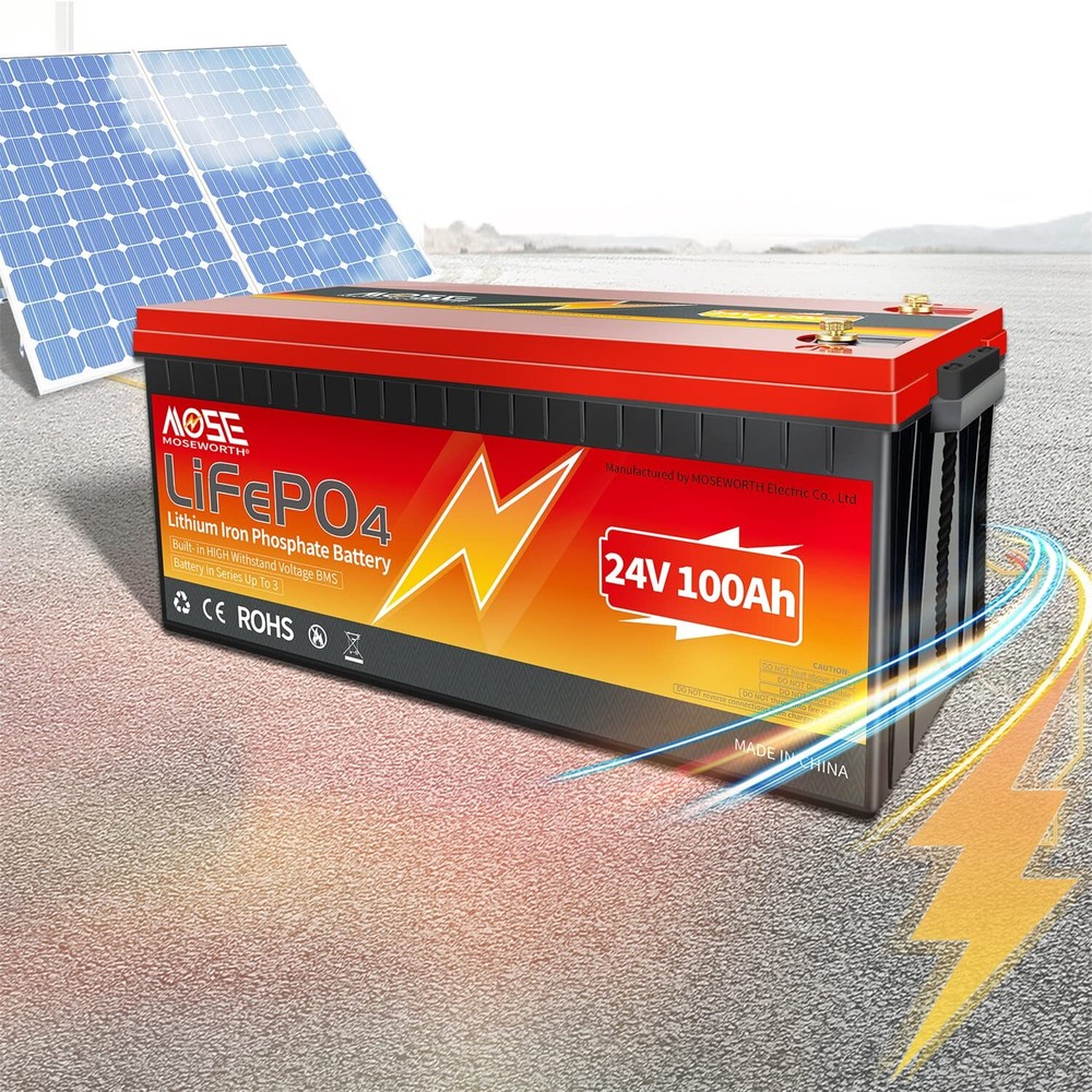 LiFePO4 24V 100Ah Lithium Battery BMS Solar Off Grid Marine Boat Trolling Motor
