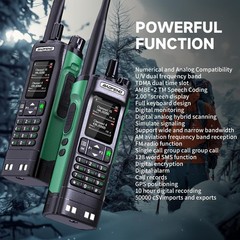 UHF VHF 10W Ham 2 Way Radio GPS Long Range Communication Digital Analog
