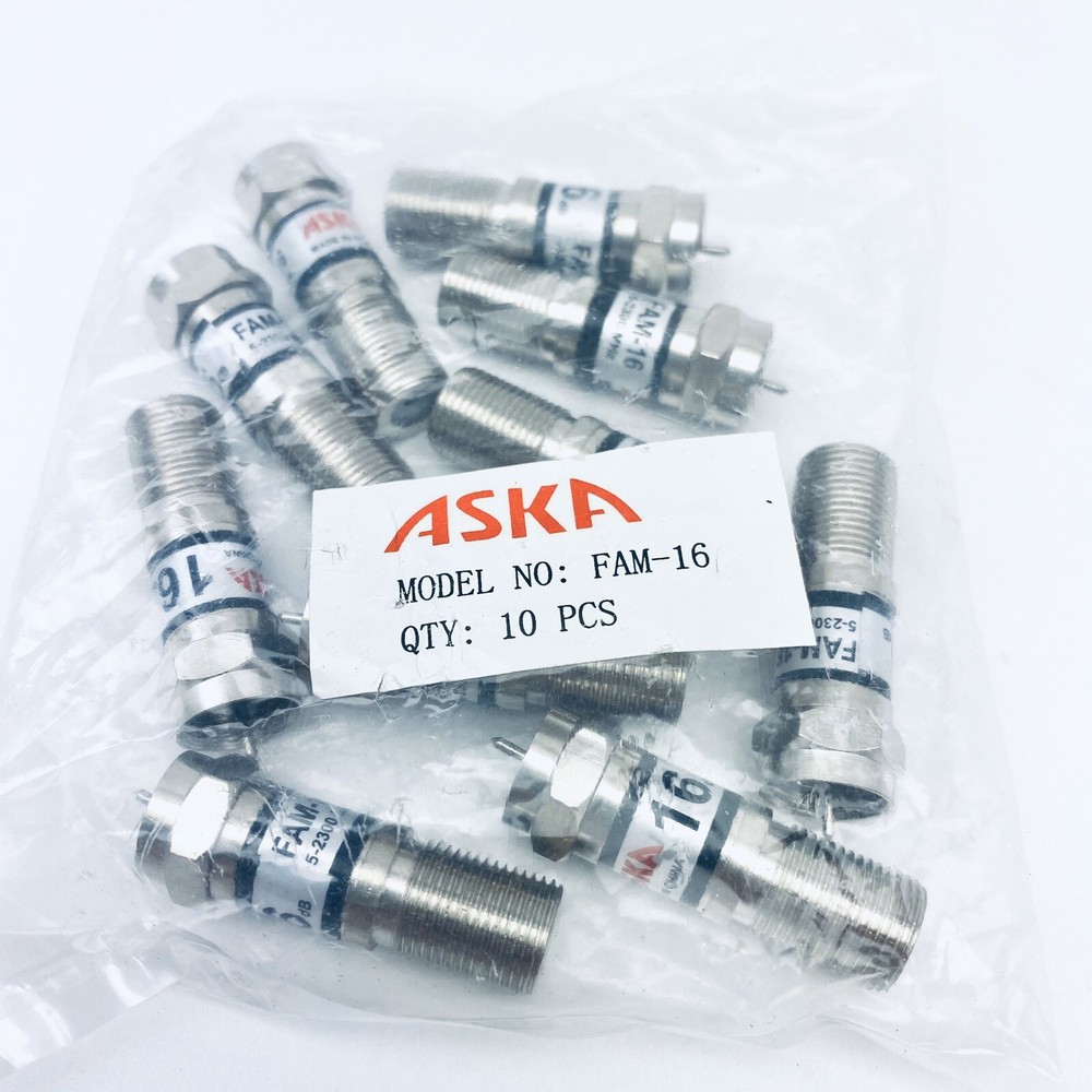 ASKA CABLE TV 16dB FIXED ATTENUATOR PADS 5-2300 MHZ ( 10 PACK )