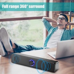 Stereo Bass Sound Computer Speakers 3.5mm USB Wired Soundbar for Desktop Laptop