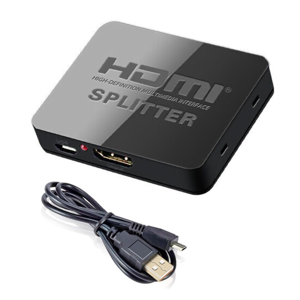 1 In 2 Out Portable HDMI Splitter 1080P 4K 1X2 HDCP Stripper 3D Power Amplifier