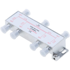 6 Way TV Splitter 5-2300 MHz Coax Cable Adapter for RG59 RG6 HDTV Satellite