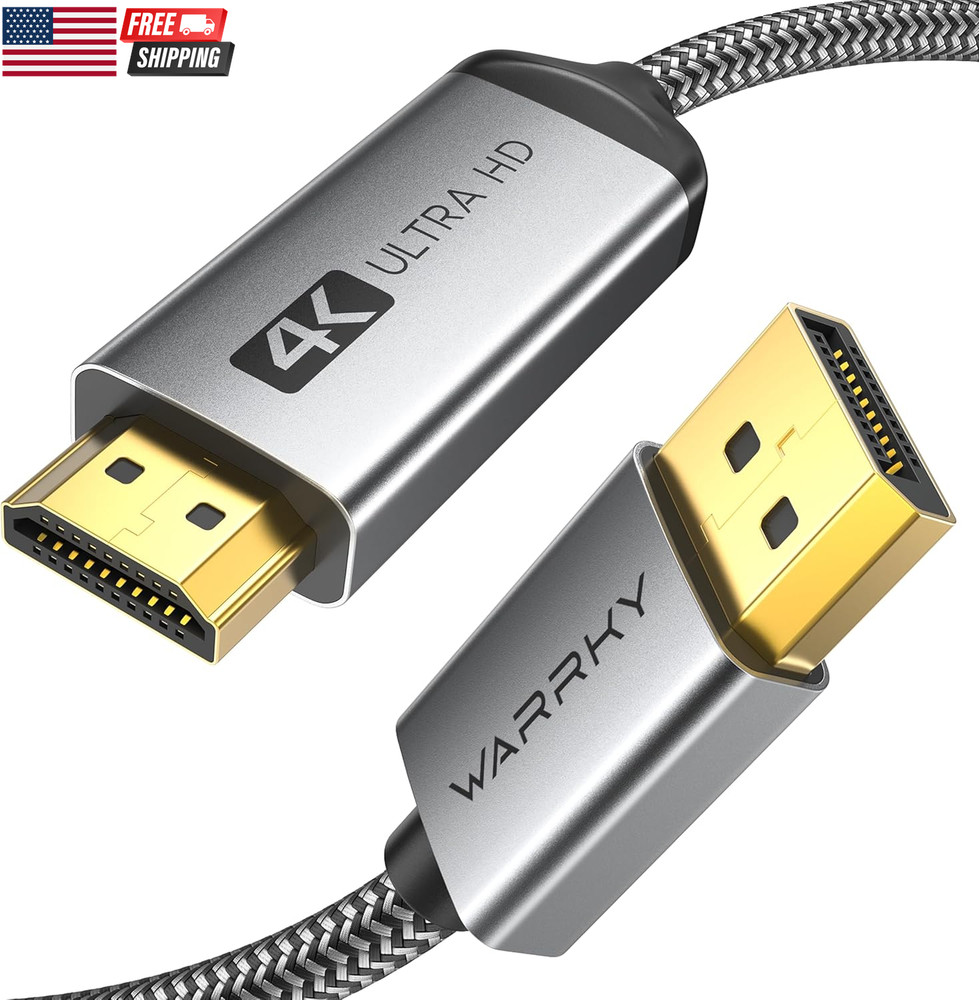 4K Displayport to HDMI Cable [UHD, Metal Case, Nylon Cable] 6FT Unidirectional D