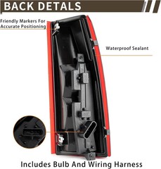 Tail Light Assembly Compatible With Chevy GMC C/K Truck 1988-1998, 1995-2000 ..