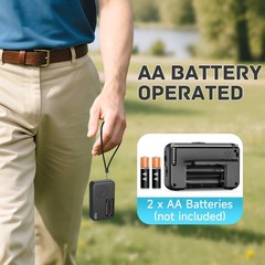 Mini AM FM Radio Battery Operated with Lanyard Black Portable Pocket Radio