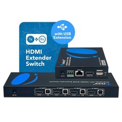 OREI 4×1 KVM 4K HDMI Over Ethernet Extender Switcher Balun Over CAT6/7 Cable …