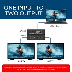 OREI HDMI Splitter 1 in 2 out, upto 4K@30Hz Display Duplicate/Mirror (HD-102)