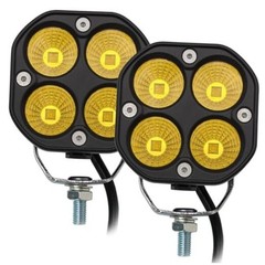 LED Yellow/Amber Driving Fog Lights Pod Lights Offroad 3Inch Yellow Flood Beam