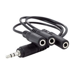 AUX Headphone Splitter Cable 3.5mm Male to Triple Female Stereo Adapter