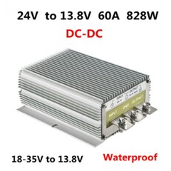24V to 13.8V 60A 828W DC-DC car waterproof power converter 18-35V to 13.8V