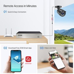 ZOSI 8 Channel H.265 DVR 1080p HD with Hard Drive 2TB for Security Camera System