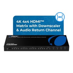 OREI 4K@60Hz 4×4 HDMI Matrix Switch with Downscaler & ARC, 18Gbps, HDCP 2.2, HDR