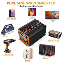 4000W 8000W Power Inverter Pure Sine Wave 12V dc to 110V 120V ac LED Caravan Rv