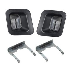 License Plate Lights Lamp Lens Black Clips Housing Black lens+ Clear clips
