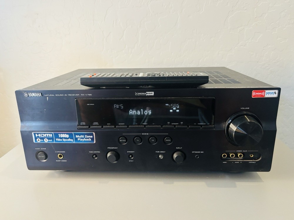 Yamaha RX-V765 7.2 Channel AV Receiver HDMI Pure Direct tested bundle/Remote