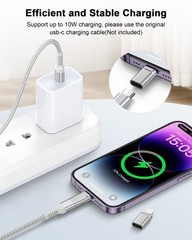 USB C to Lightning Adapter 4Pack, Type-C Female iPhone Male Small, Sliver