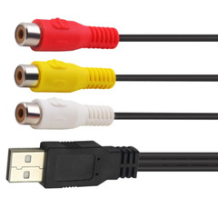 USB to RCA Cable 5FT, USB 2.0 a Female to 3 RCA Female Adapter Cord AV Composite