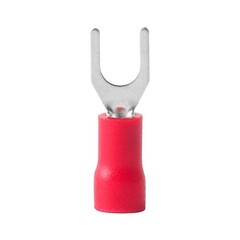 200pcs RED FORK SPADE TERMINAL 22-16GA #8 VINYL INSULATED CRIMP WIRE CONNECTOR