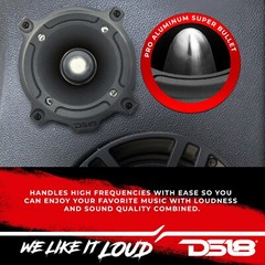 DS18 PRO-TW220B 3″ PRO Aluminum Super Bullet Tweeter 240 Watts Max Power – Pair