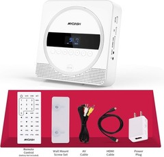 Portable CD/DVD Player Wall Mountable Music CD DVD Player FM Radio Built-in