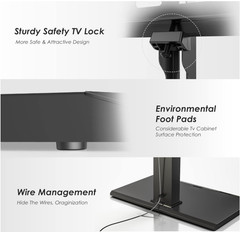 Soporte de Suelo Universal para TV de 50 a 85 Pulgadas con Base de Hierro, Sopor