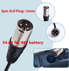 UL Certified 54.6V Fast Charger with XLR Plug – 13S 48V Lithium Battery Charger