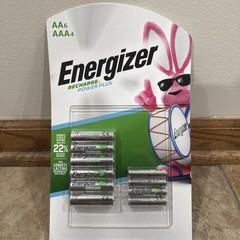 Energizer Rechargable Batteries Power Plus 6 AA + 4 AAA NiMH Made in Japan