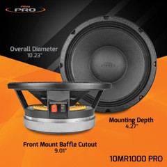 4x PRV Audio 10MB800FT Midbass Speakers FORTE Car PRO Audio 10″ 8 Ohms 800 Watts