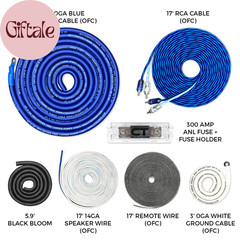 1/0 Gauge OFC Complete Amp Wiring Install Kit, AMPKIT-0GA-ELITE