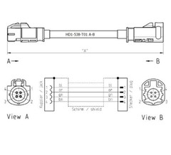 FAKRA HSD LVDS C Single Blue 0.8m Shielded Dacar 535 4-Core Cable For BMW AUDI