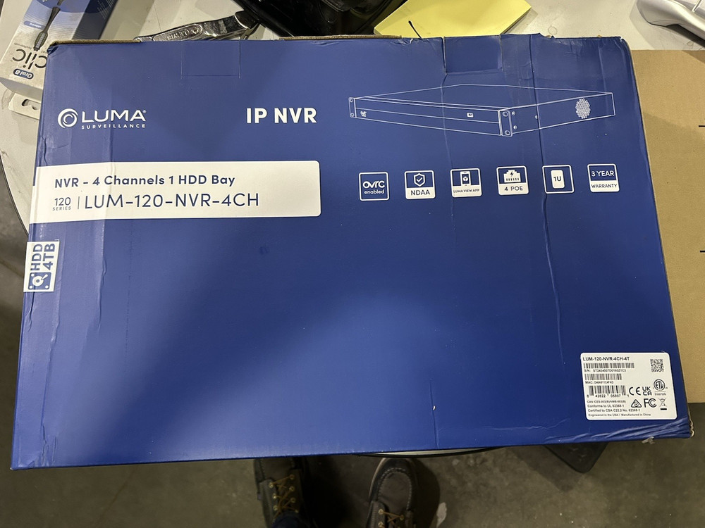 Luma Lum-120-NVR-4ch 4T HDD HDD 4 Channel POE NVR