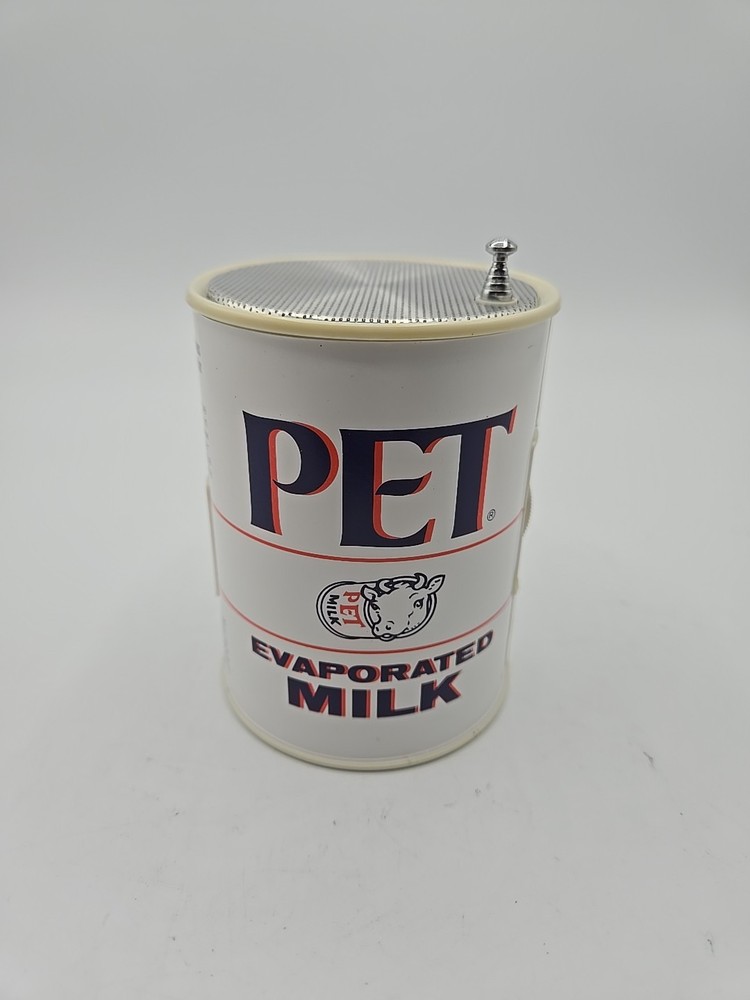 Vintage PET Evaporated Milk Novelty AM FM Radio Can Hong Kong 1970s Retro Decor