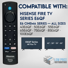 New Original Hisense Fire Tv ERF3C84H Voice Remote Control w/Netflix Disney+