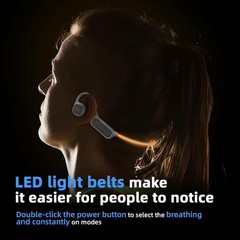 Bone Conduction Wireless Headphones with LED & 10 Hours Play for Outdoor Sports