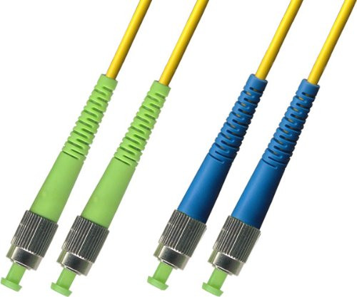 0.5M (1.64ft) OS2 FC/APC to FC/UPC Fiber Optic Cable Duplex Singlemode 9/125