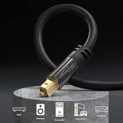 TOSLINK – Optical Audio Cable – 6Ft – Fiber Optic Cord, S/PDIF Digital Audio Opt