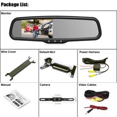 4.3″Car Rear View Mirror Monitor with No1 Bracket Backup Camera License Plate US