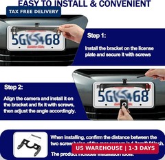 Universal Car Rear View Camera License Plate Bracket, Premium Backup Camera Lice