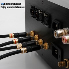 Pair 5N OFC Pure Copper Conductor Wire HiFi Audio Signal Interconnect RCA Cable