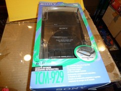Sony TCM-929 Portable Cassette Recorder Player Black Vintage Never Used