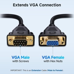 VGA Cable Male To Female 15 Pin PC Monitor TV LCD Plasma Hd Svga Lead 1m – 5m