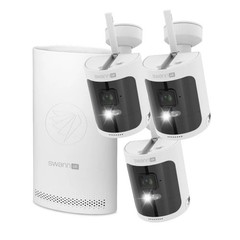 Longer charge 4K Wireless Security Kit with 3 x Wire-Free Cameras & NVR Tower