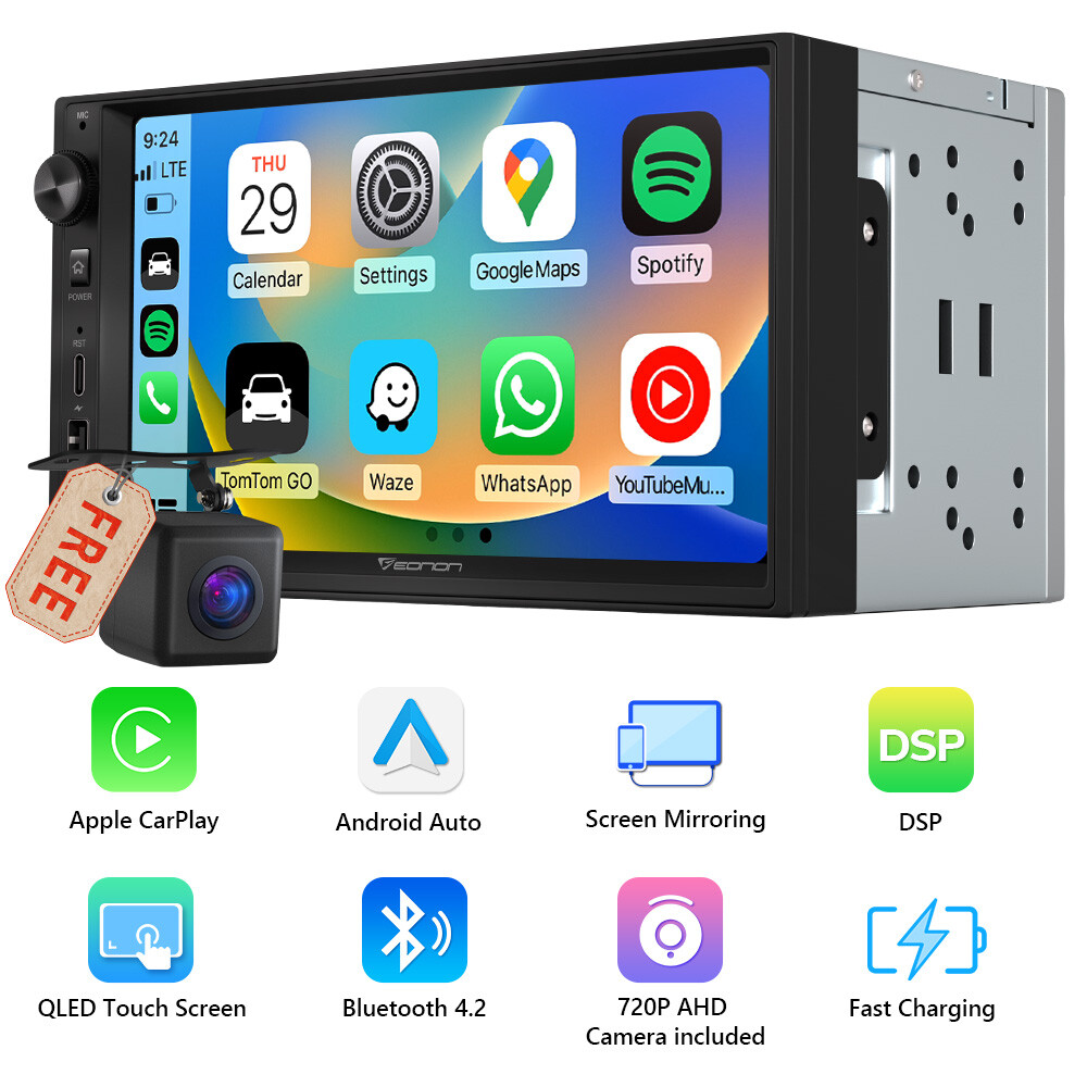 Eonon X3 7″ QLED Touch Screen Android Auto Car Stereo Radio Double 2 Din CarPlay