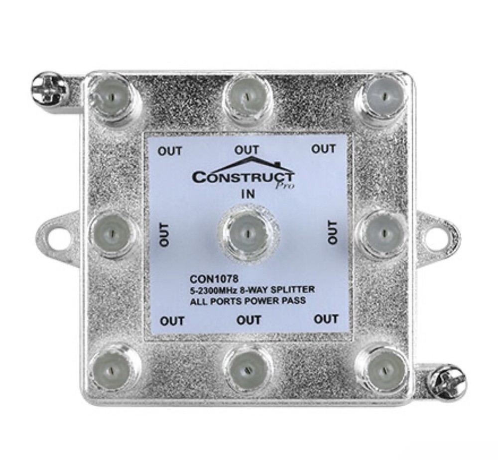 Construct Pro Vertical 8-Way 5-2300MHz Coax Splitter [Pack Of 5 Units]