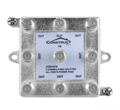 Construct Pro Vertical 8-Way 5-2300MHz Coax Splitter [Pack Of 5 Units]