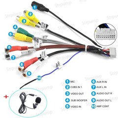 High-Quality 20PIN RCA Audio/Video Cable with 16pin Power Socket Compatibility