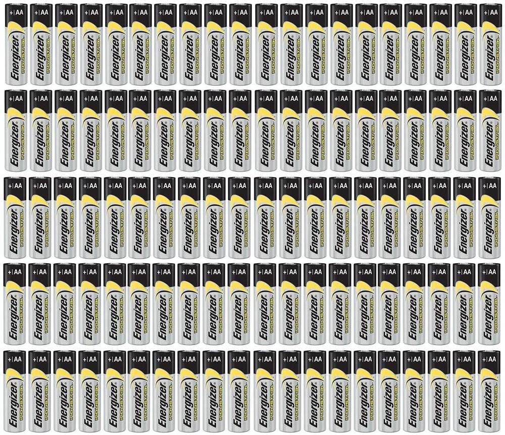100 count Energizer Industrial AA EN91 Alkaline 1.5v Batteries LR06