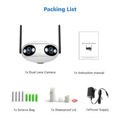 Wifi/PoE Panoramic 8MP 180° Dual Lens Full Color IR IP Camera Bullet iCSee/XMEYE
