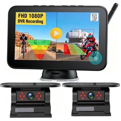Solar Magnetic Wireless RV Backup Camera 1080P 7” Monitor for Car Truck Camper